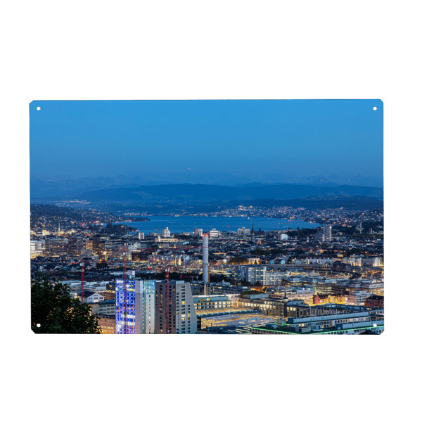 Holzbild "Zürich by Night" artboxONE - Städte,Natur,Reise,Architektur,Städte / Zürich
