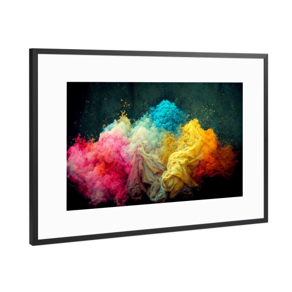 Poster mit Rahmen Schwarz (Metallic) "Stoffpigmente" artboxONE - Abstrakt,Fiktion