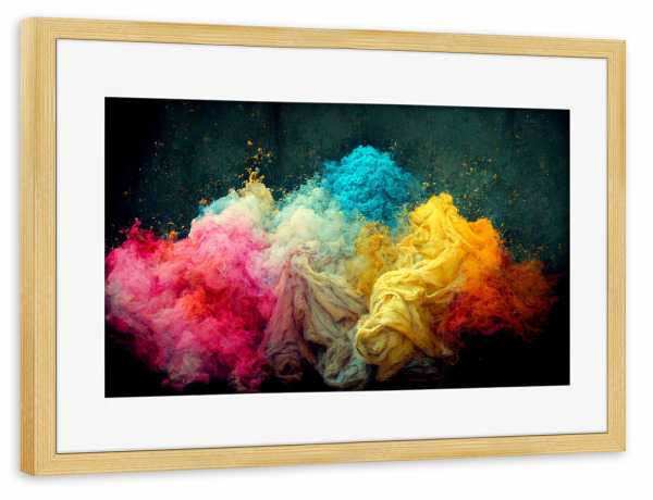 Poster mit Rahmen kiefer "Stoffpigmente" artboxONE - Abstrakt,Fiktion