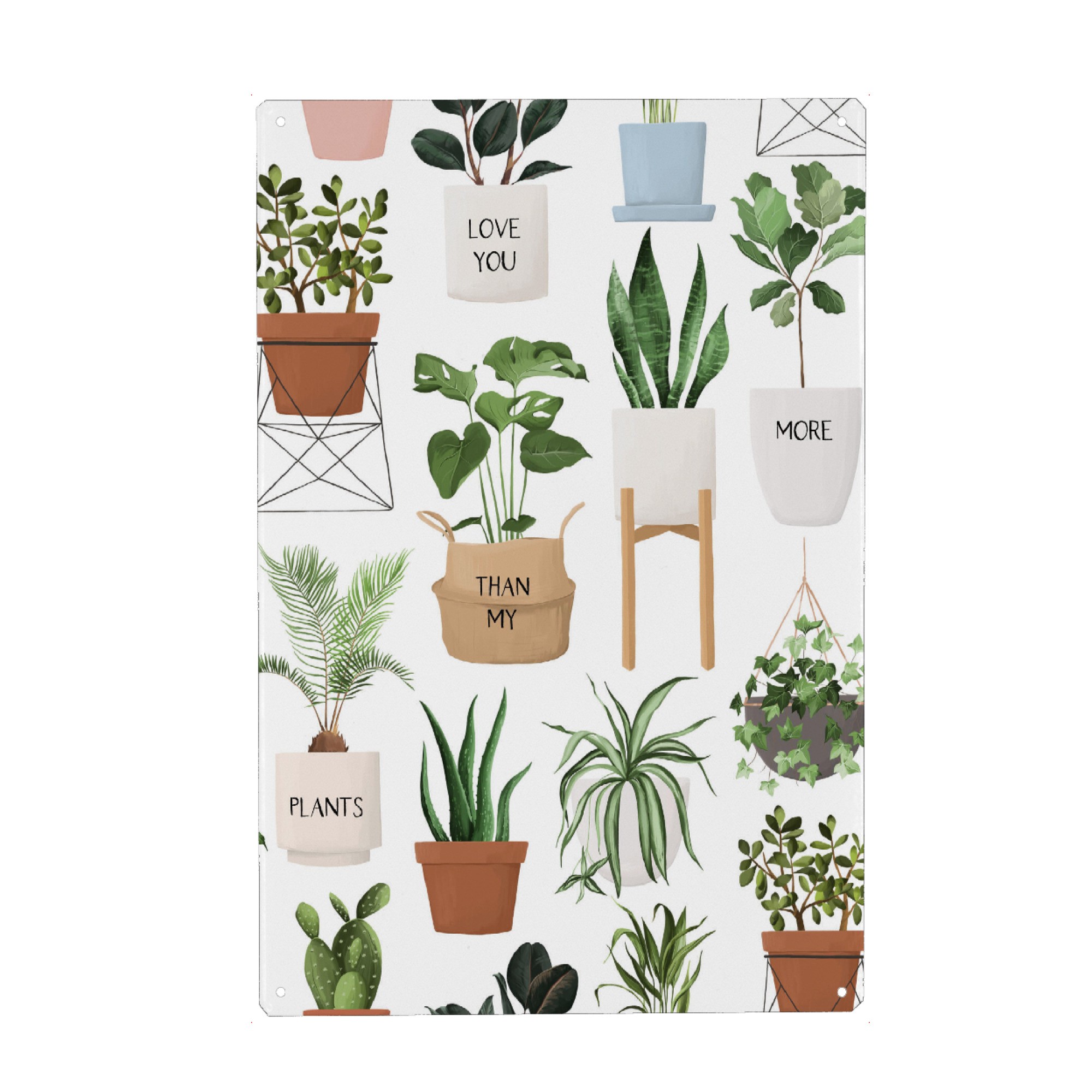 Metall Poster "Pflanzenliebe und Du" artboxONE - Natur,Floral,Liebe,Lustig