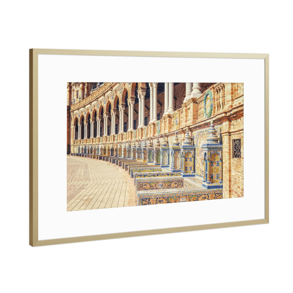 Poster mit Rahmen Gold "Architektur in Sevilla" artboxONE - Städte,Reise,Architektur,Reise / Länder,Städte / Weitere