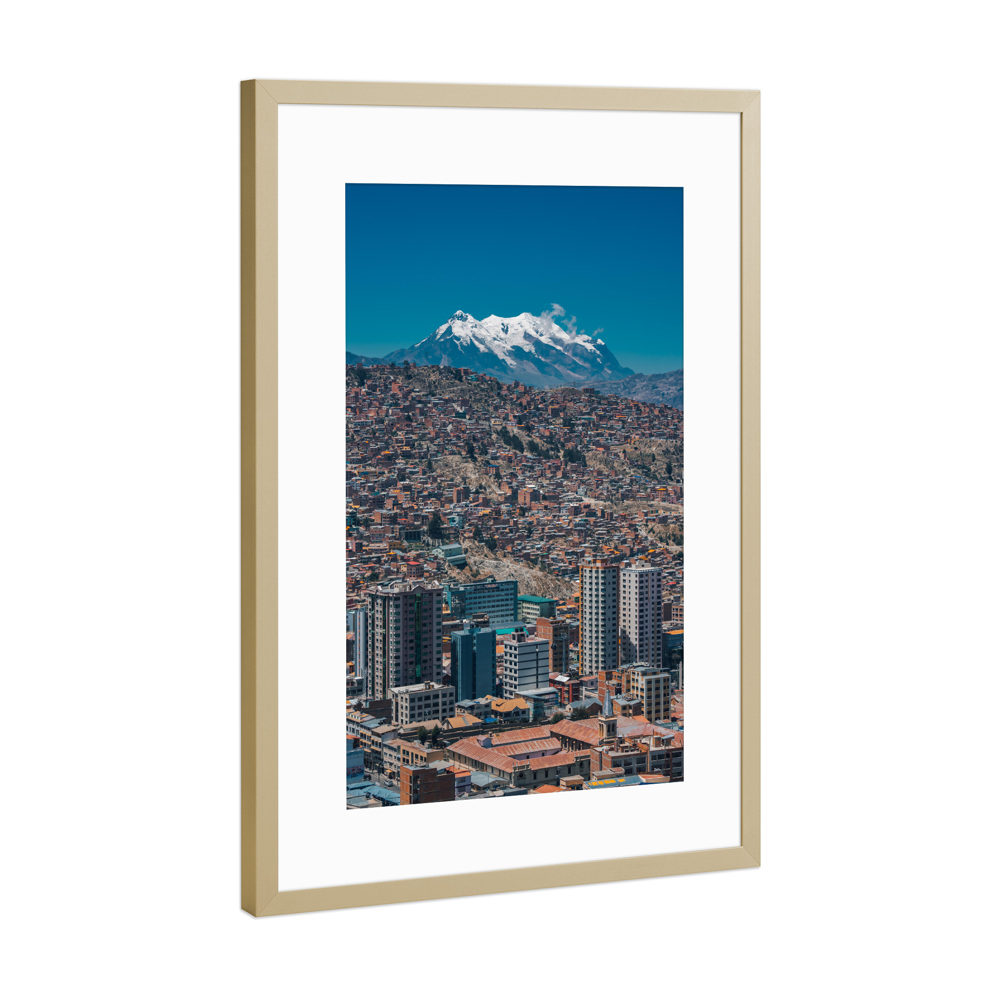Poster mit Rahmen Gold "La Paz" artboxONE - Städte,Architektur,Reise / Länder