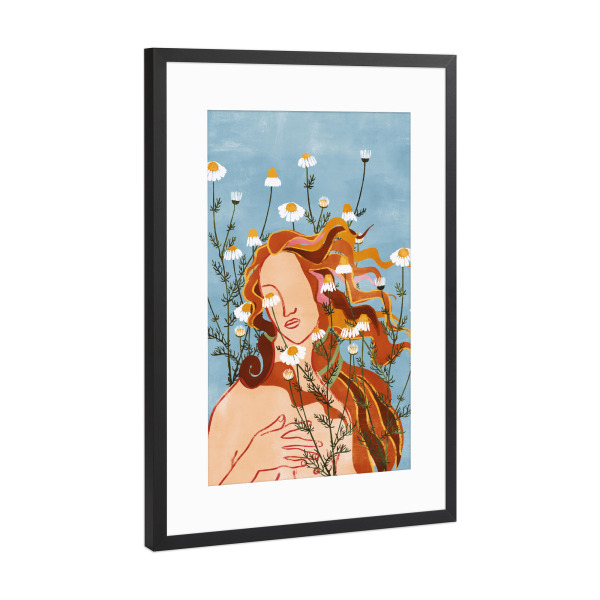 Poster mit Rahmen Schwarz (Metallic) "Florale Venus" artboxONE - Natur,Floral,Abstrakt
