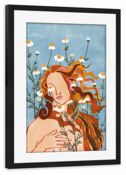 Poster mit Rahmen schwarz "Florale Venus" artboxONE - Natur,Floral,Abstrakt