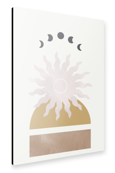 Alu-Dibond "Mondphasen + Sonne" 30x20 cm artboxONE