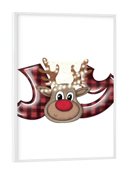 Poster mit weißem Rahmen "Rentier Baby" artboxONE - Tiere,Weihnachten,Buchstaben,Buchstaben / J,Buchstaben / Y