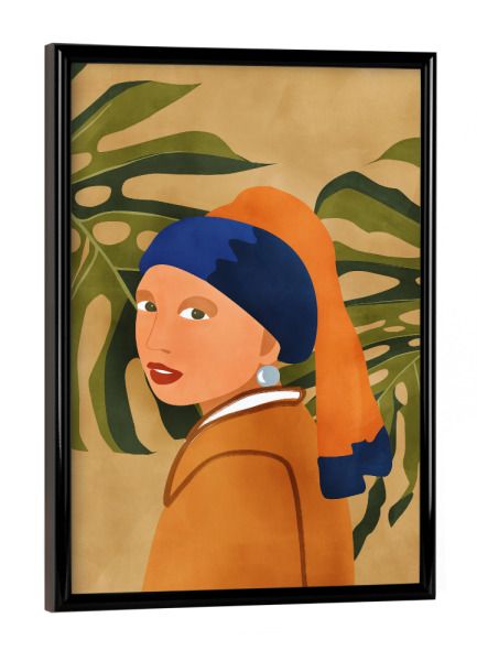 Poster mit schwarzem Rahmen "Girl with nature" artboxONE - Natur,Floral,Abstrakt