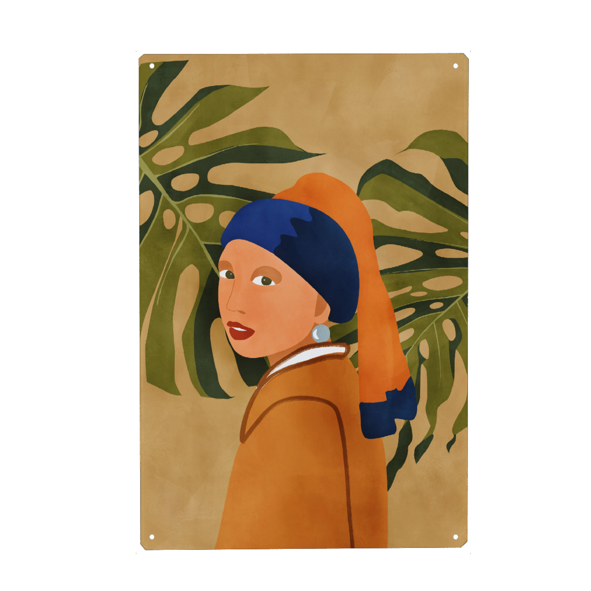 Holzbild "Girl with nature" artboxONE - Natur,Floral,Abstrakt