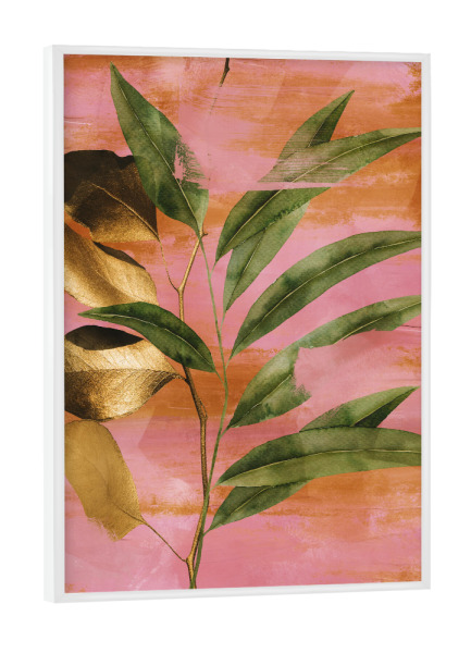 Poster mit weißem Rahmen "Golden plant" artboxONE - Natur,Floral,Abstrakt