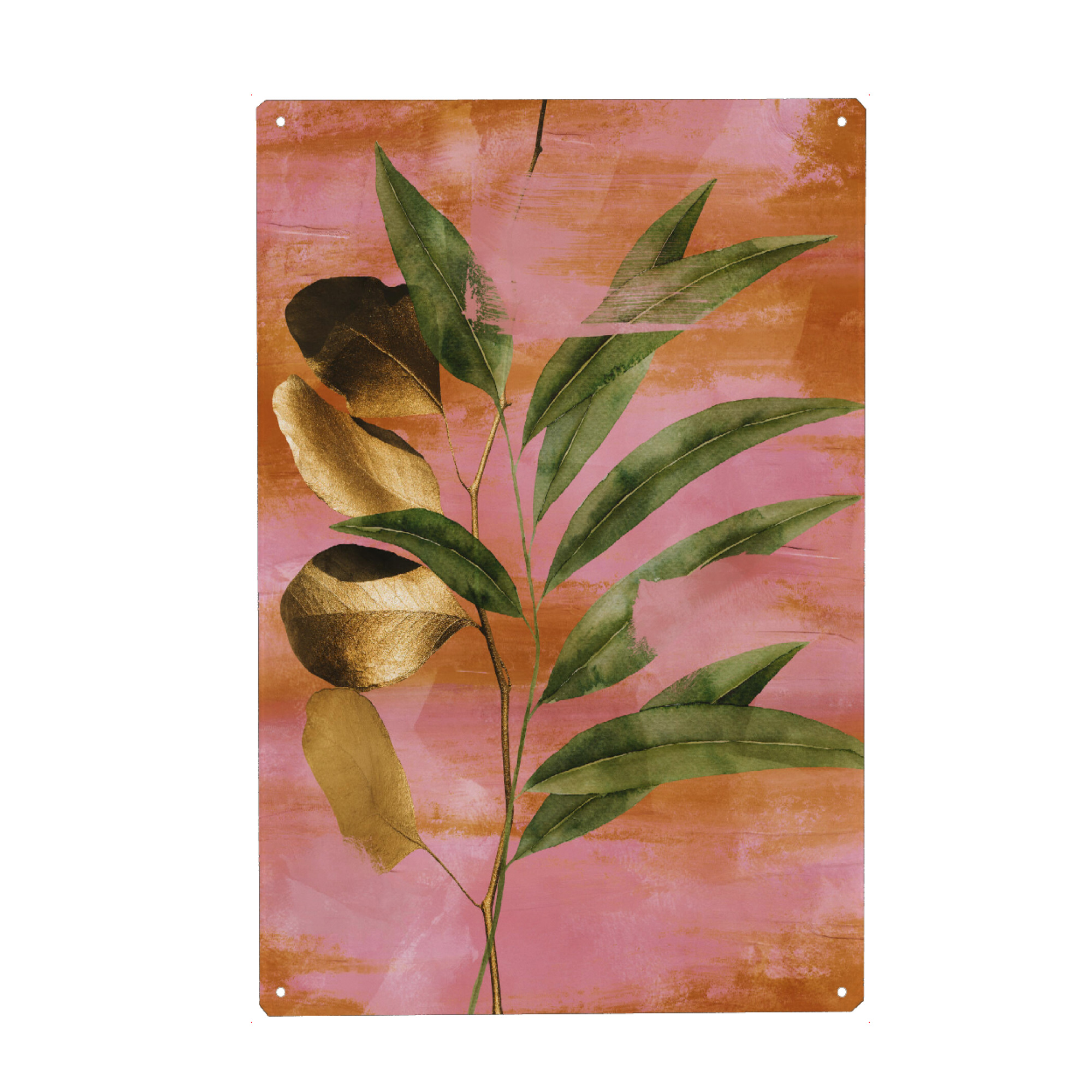 Metall Poster "Golden plant" artboxONE - Natur,Floral,Abstrakt