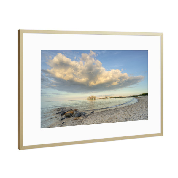 Poster mit Rahmen Gold "Am Timmendorfer Strand" artboxONE - Natur,Reise,Reise / Strand und Meer
