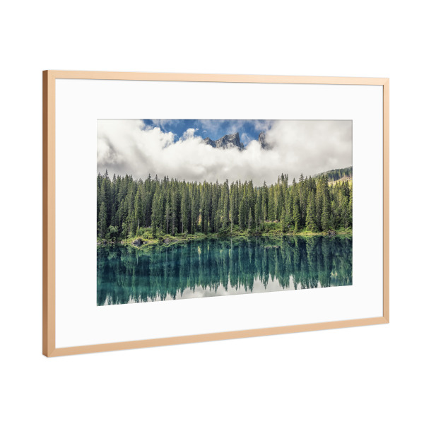 Poster mit Rahmen Kupfer "Türkis Carezza" artboxONE - Natur,Reise,Reise / Länder