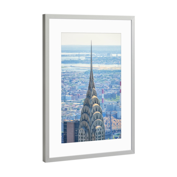 Poster mit Rahmen Silber "Chrysler-Gebäude" artboxONE - Städte,Städte / New York,Reise,Architektur,Reise / Länder