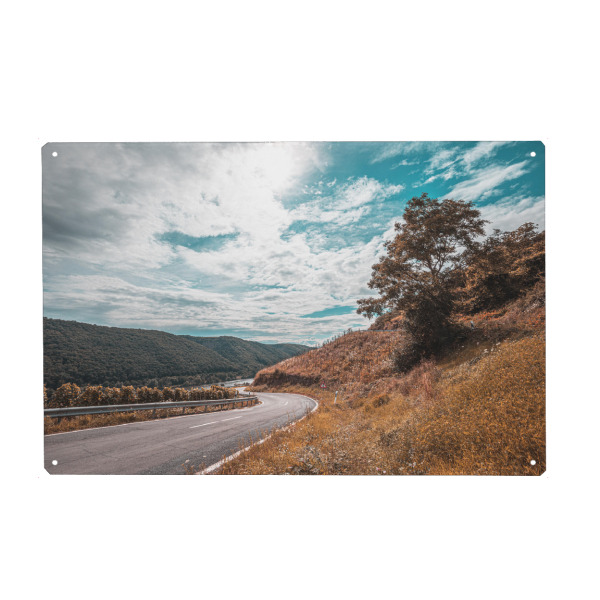 Metall Poster "German Country Road" artboxONE - Natur,Reise - Straße,Landstraße,Landschaft,Road trip,Roadtrip,Asphalt,Autostraße,überlandstraße,Natur