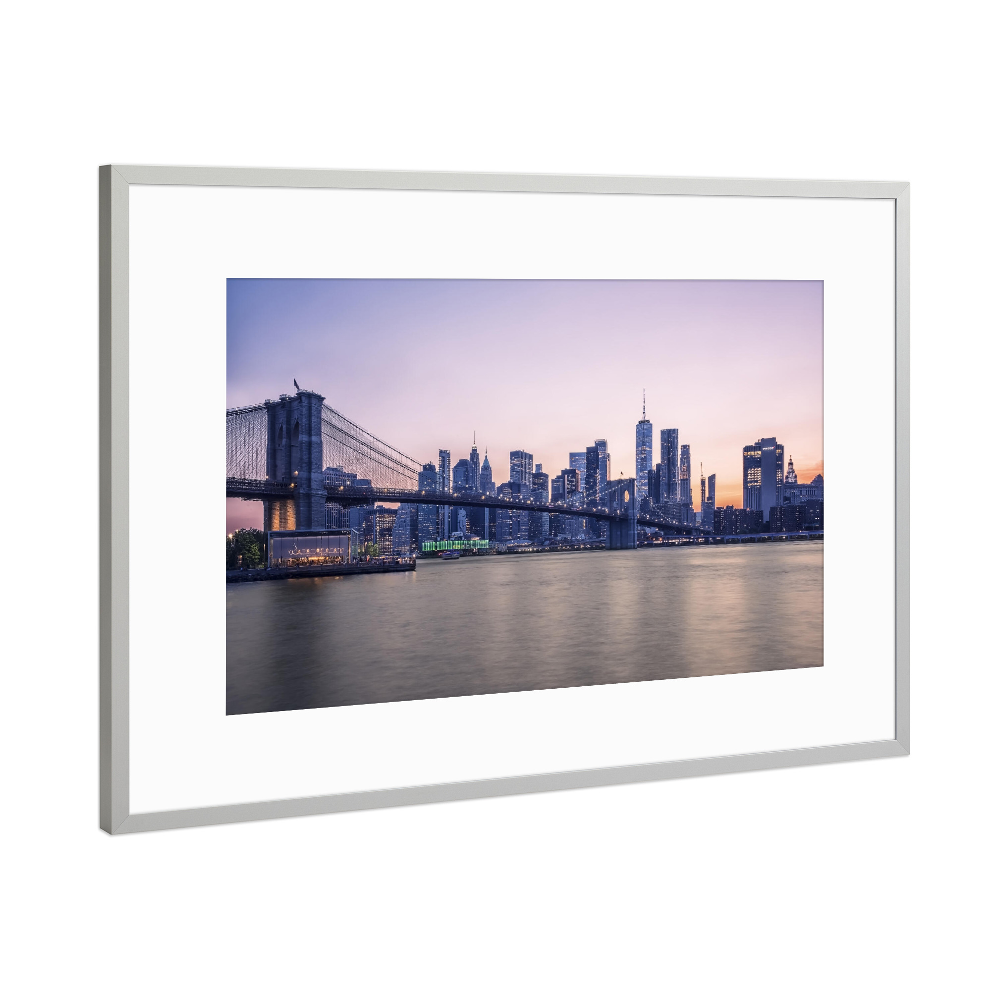 Poster mit Rahmen Silber "Abend in New York" artboxONE - Städte,Städte / New York,Reise,Architektur,Reise / Länder