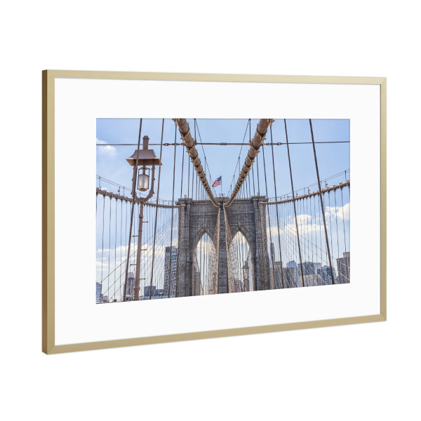 Poster mit Rahmen Gold "Brooklyn-Architektur" artboxONE - Städte,Städte / New York,Reise,Architektur,Reise / Länder