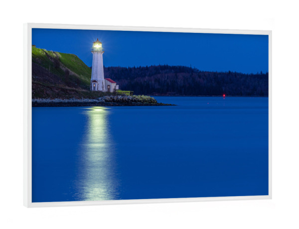Poster mit weißem Rahmen "Der Leuchtturm von Halifax" artboxONE - Architektur - Halifax,Kanada,Skyline,Hafen,Nacht,Nova scotia,Neufundland,Leuchtturm