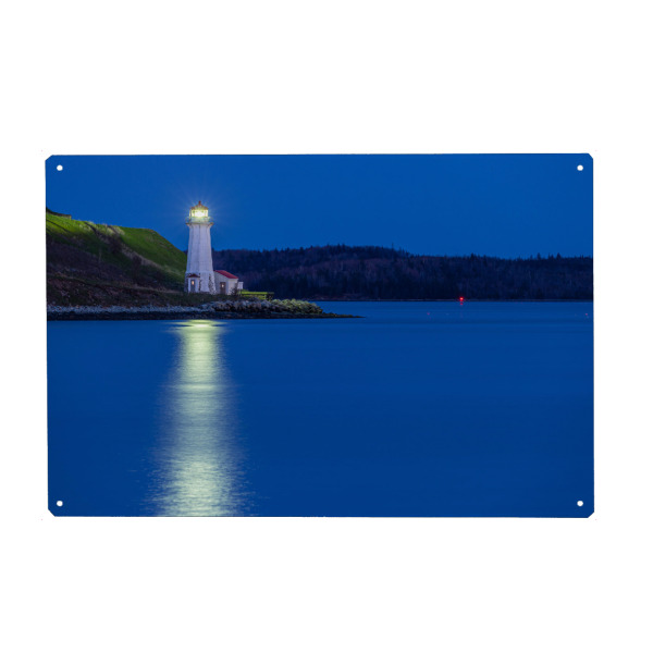 Metall Poster "Der Leuchtturm von Halifax" artboxONE - Architektur - Halifax,Kanada,Skyline,Hafen,Nacht,Nova scotia,Neufundland,Leuchtturm
