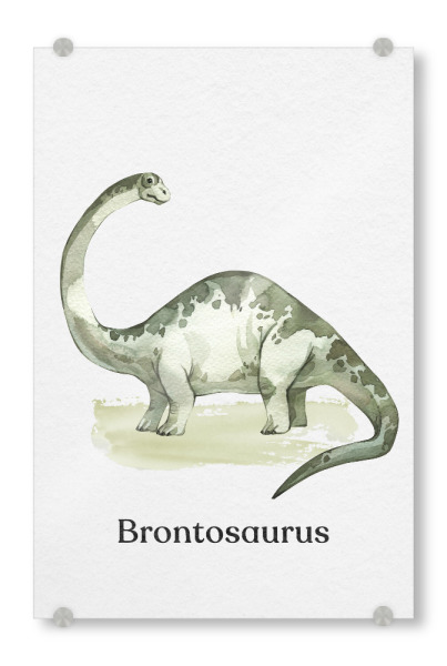 Acrylglasbild "Brontosaurus" artboxONE - Typografie,Natur,Reise,Für Kinder,Tiere
