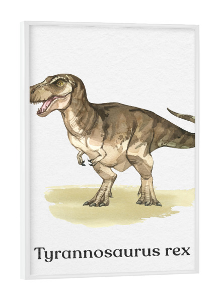 Poster mit weißem Rahmen "Tyrannosaurus Rex" artboxONE - Typografie,Natur,Reise,Für Kinder,Tiere