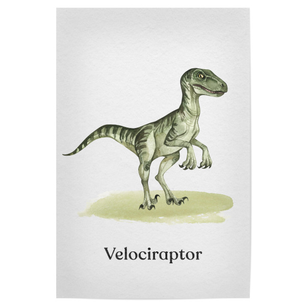 Poster "Velociraptor" artboxONE - Typografie,Natur,Reise,Für Kinder,Tiere