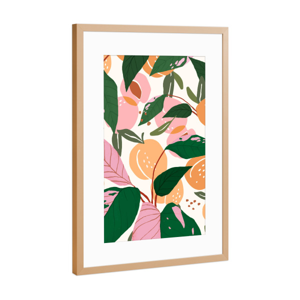 Poster mit Rahmen Kupfer "Der Pfirsichgarten" artboxONE - Essen & Trinken