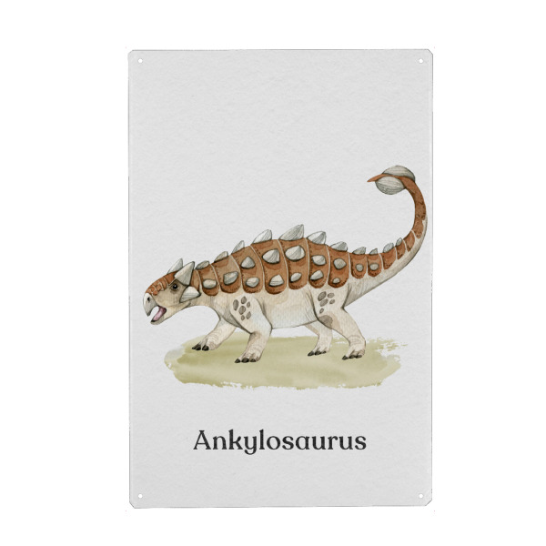 Holzbild "Ankylosaurus" artboxONE - Typografie,Natur,Reise,Für Kinder,Tiere