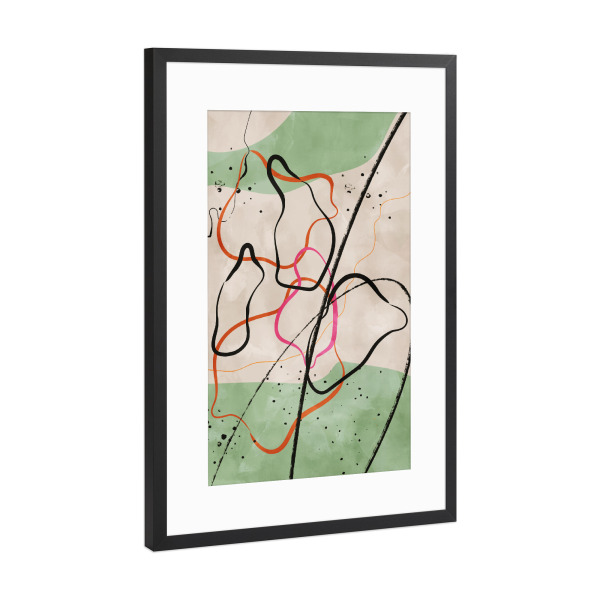 Poster mit Rahmen Schwarz (Metallic) "Colorful Abstract Shapes" artboxONE - Abstrakt,Geometrie