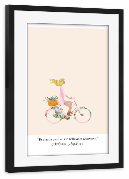 Poster mit Rahmen schwarz "Plant a a garden & believe" artboxONE - Floral