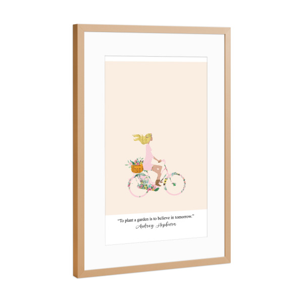 Poster mit Rahmen Kupfer "Plant a a garden & believe" artboxONE - Floral