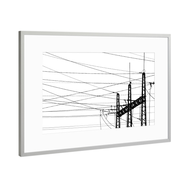 Poster mit Rahmen Silber "Elektrizitätswerk" artboxONE - Architektur,Geometrie
