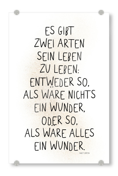 Acrylglasbild "Wunder" artboxONE - Typografie,Menschen