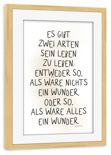 Poster mit Rahmen kiefer "Wunder" artboxONE - Typografie,Menschen
