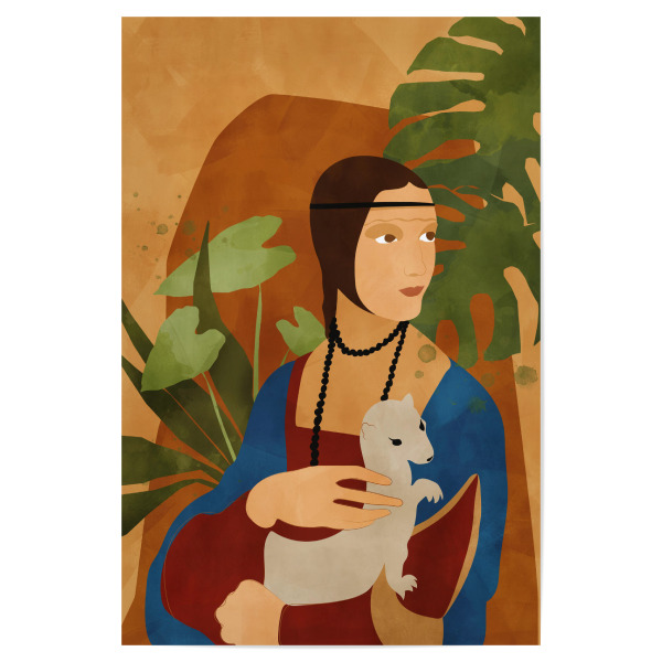 Poster "Dschungelportrait Hermelin" artboxONE - Natur,Floral,Abstrakt