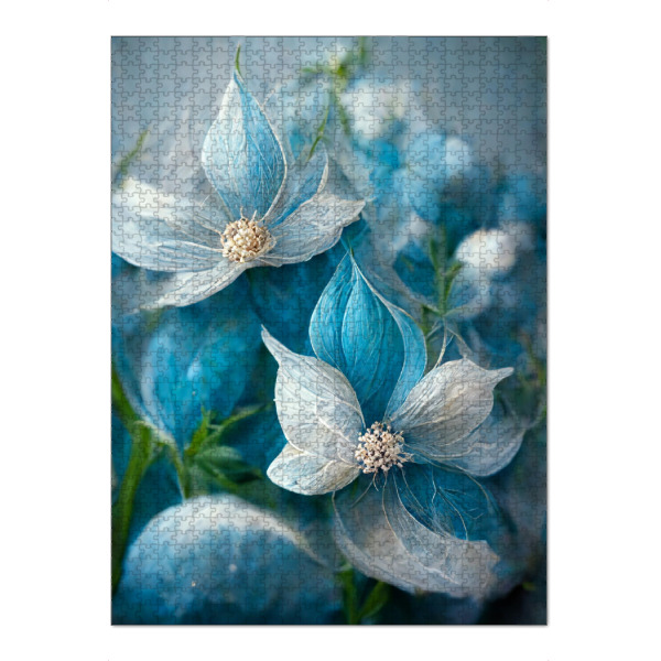 Puzzle Ravensburger "Türkisfarbene Blumen" artboxONE - Natur,Floral,Fiktion