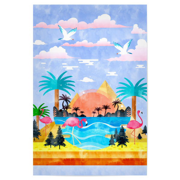 Poster "Oase Aquarell" artboxONE - Städte,Tiere