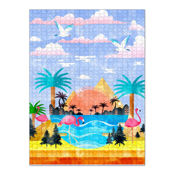 Puzzle Ravensburger "Oase Aquarell" artboxONE - Städte,Tiere