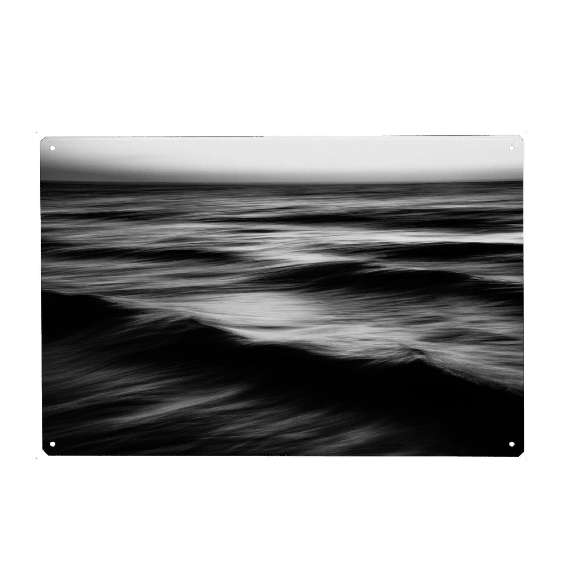 Metall Poster "Wellen sw" artboxONE - Natur,Abstrakt,Reise / Strand und Meer