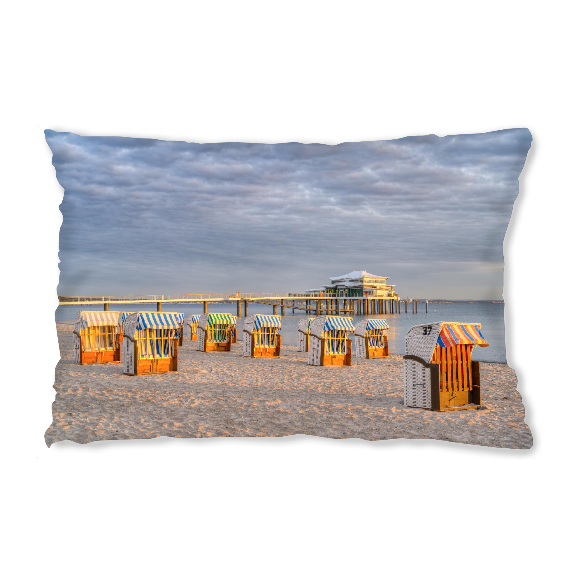 Design-Kissen "Morgensonne am Timmendorfer Strand" artboxONE - Natur,Reise,Reise / Strand und Meer