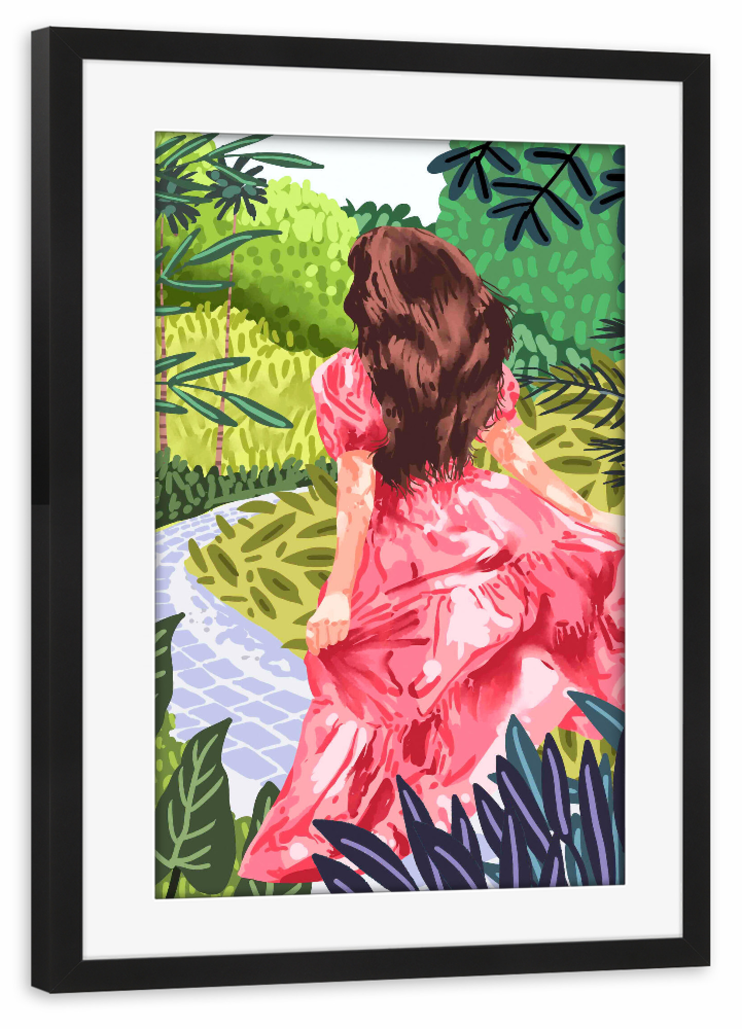 Poster mit Rahmen schwarz "Flucht in die Natur" artboxONE - Natur,Menschen