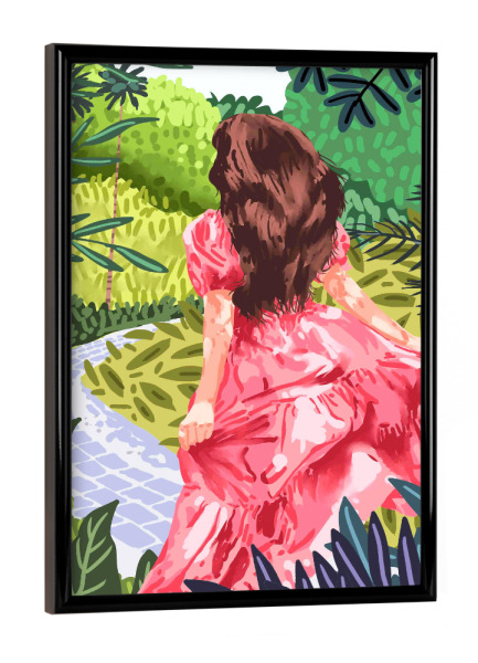 Poster mit schwarzem Rahmen "Flucht in die Natur" artboxONE - Natur,Menschen