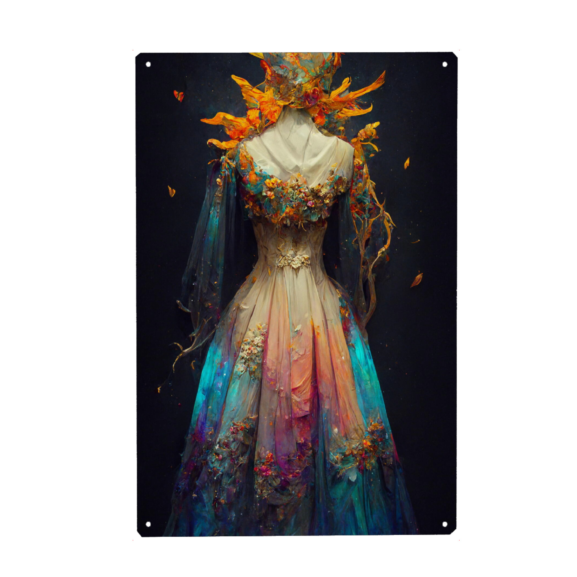 Metall Poster "Fantasy-Kleid" artboxONE - Natur,Abstrakt,Fashion