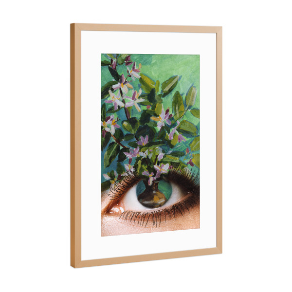 Poster mit Rahmen Kupfer "Floral Eye Close Up" artboxONE - Natur,Floral,Abstrakt