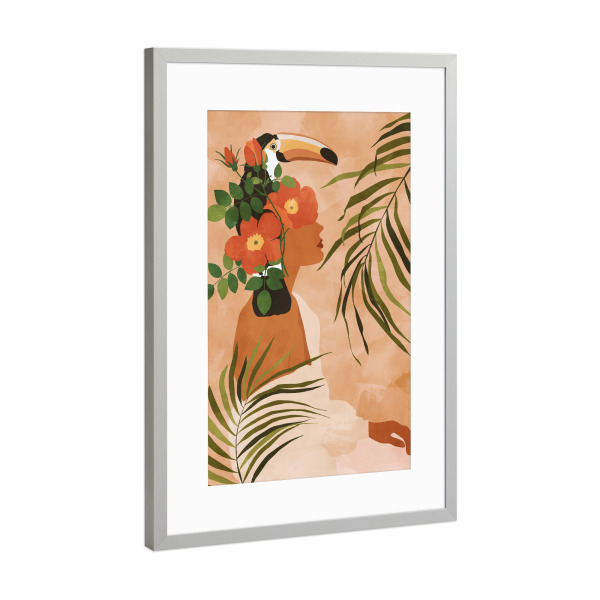 Poster mit Rahmen Silber "Naturtherapie" artboxONE - Natur,Floral,Abstrakt