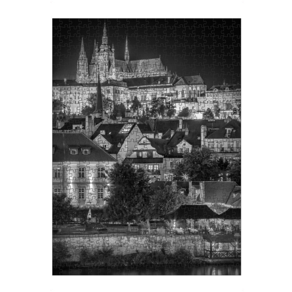 Puzzle Ravensburger "Moldauufer Prag in Monochrom" artboxONE - Schwarzweiß,Architektur,Städte / Prag