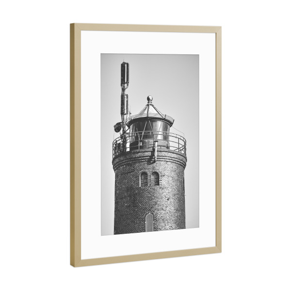 Poster mit Rahmen Gold "Böhler Leuchtturm" artboxONE - Reise,Architektur,Reise / Strand und Meer