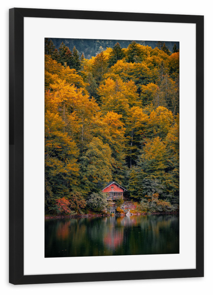 Poster mit Rahmen schwarz "Freibergsee, Allgäu" artboxONE - Natur,Reise