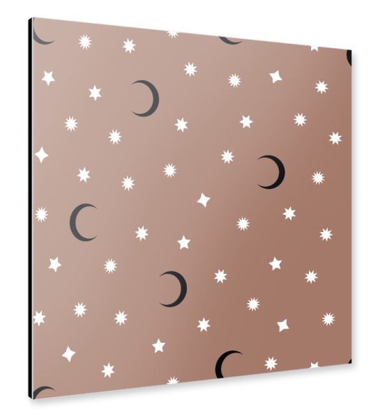 Alu-Dibond "Mond und Sterne" 30x30 cm artboxONE