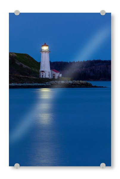Acrylglasbild "Leuchtturm von Halifax" artboxONE - Architektur - Halifax,Kanada,Skyline,Hafen,Nacht,Nova scotia,Neufundland,Leuchtturm
