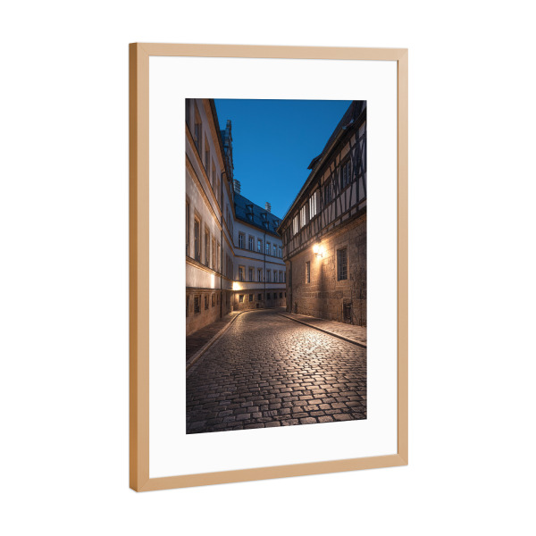 Poster mit Rahmen Kupfer "Bamberg at Night" artboxONE - Städte,Architektur